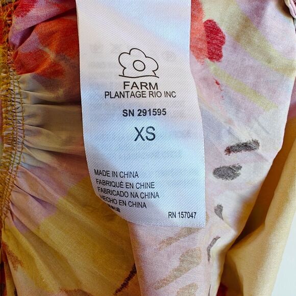 Farm Rio Neon Macaws Maxi Dress Size XS Colorful Off The Shoulder Beaded Belt - Picture 12 of 14